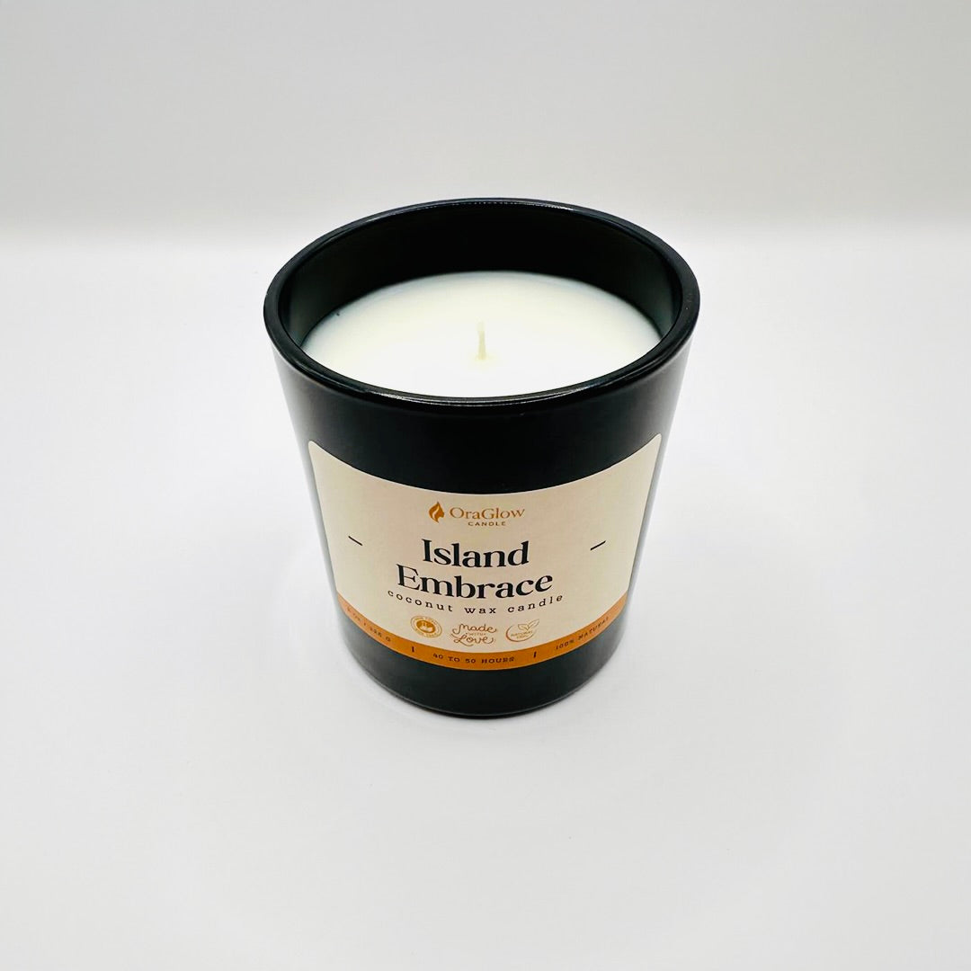Island Embrace Coconut Wax Candle – 8oz Luxury Hand-Poured Candle | 40–50 Hour Burn | Tropical Aromatherapy Blend