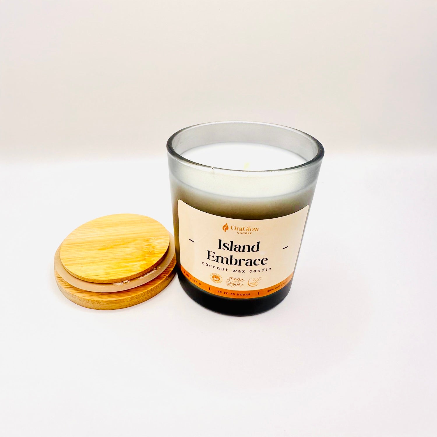 Island Embrace Coconut Wax Candle – 8oz Luxury Hand-Poured Candle | 40–50 Hour Burn | Tropical Aromatherapy Blend