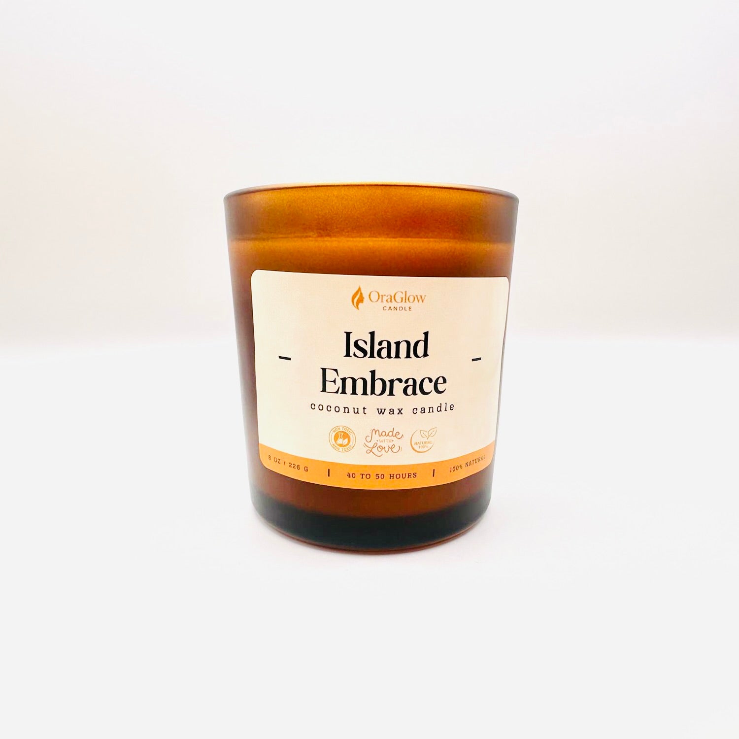 Island Embrace Coconut Wax Candle – 8oz Luxury Hand-Poured Candle | 40–50 Hour Burn | Tropical Aromatherapy Blend