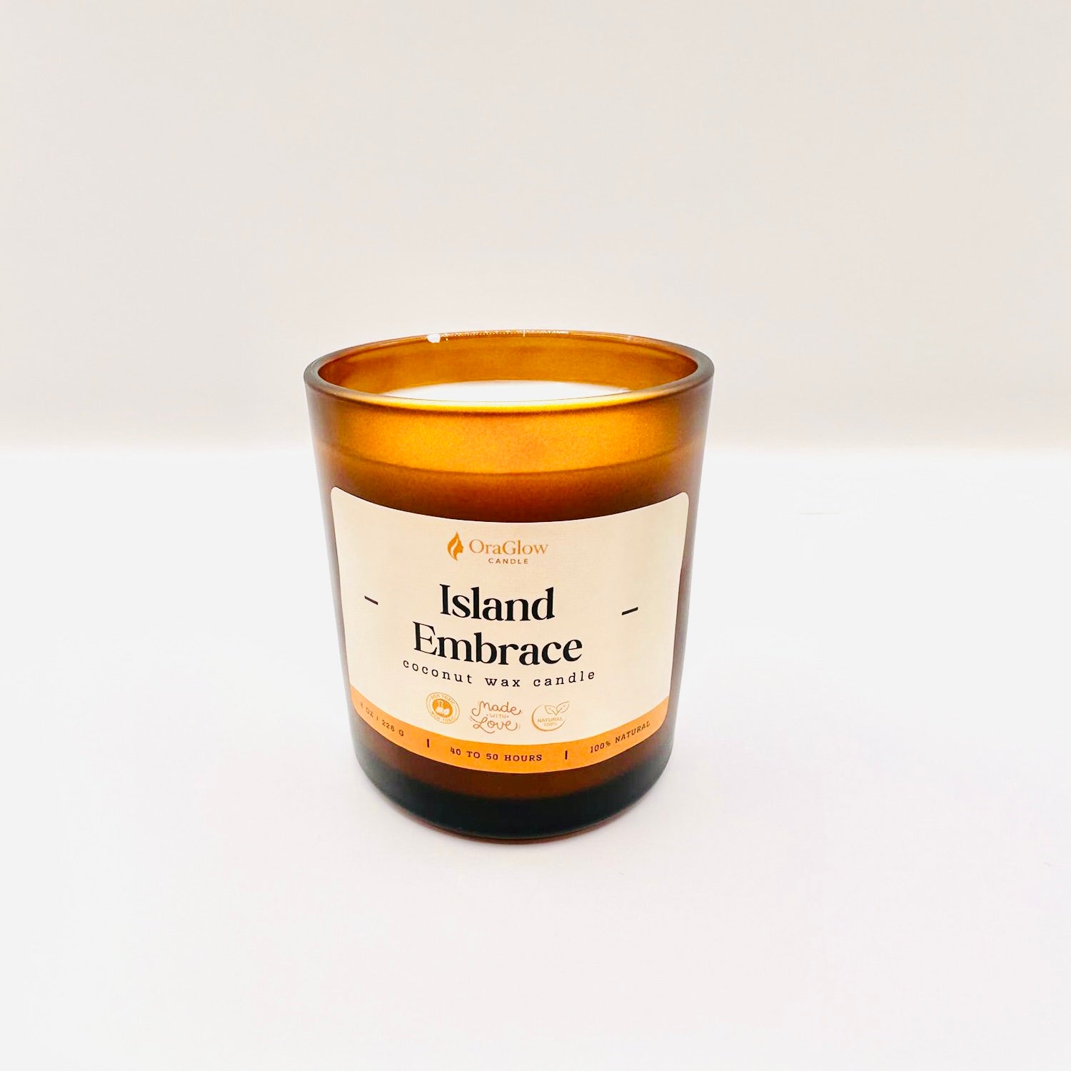 Island Embrace Coconut Wax Candle – 8oz Luxury Hand-Poured Candle | 40–50 Hour Burn | Tropical Aromatherapy Blend