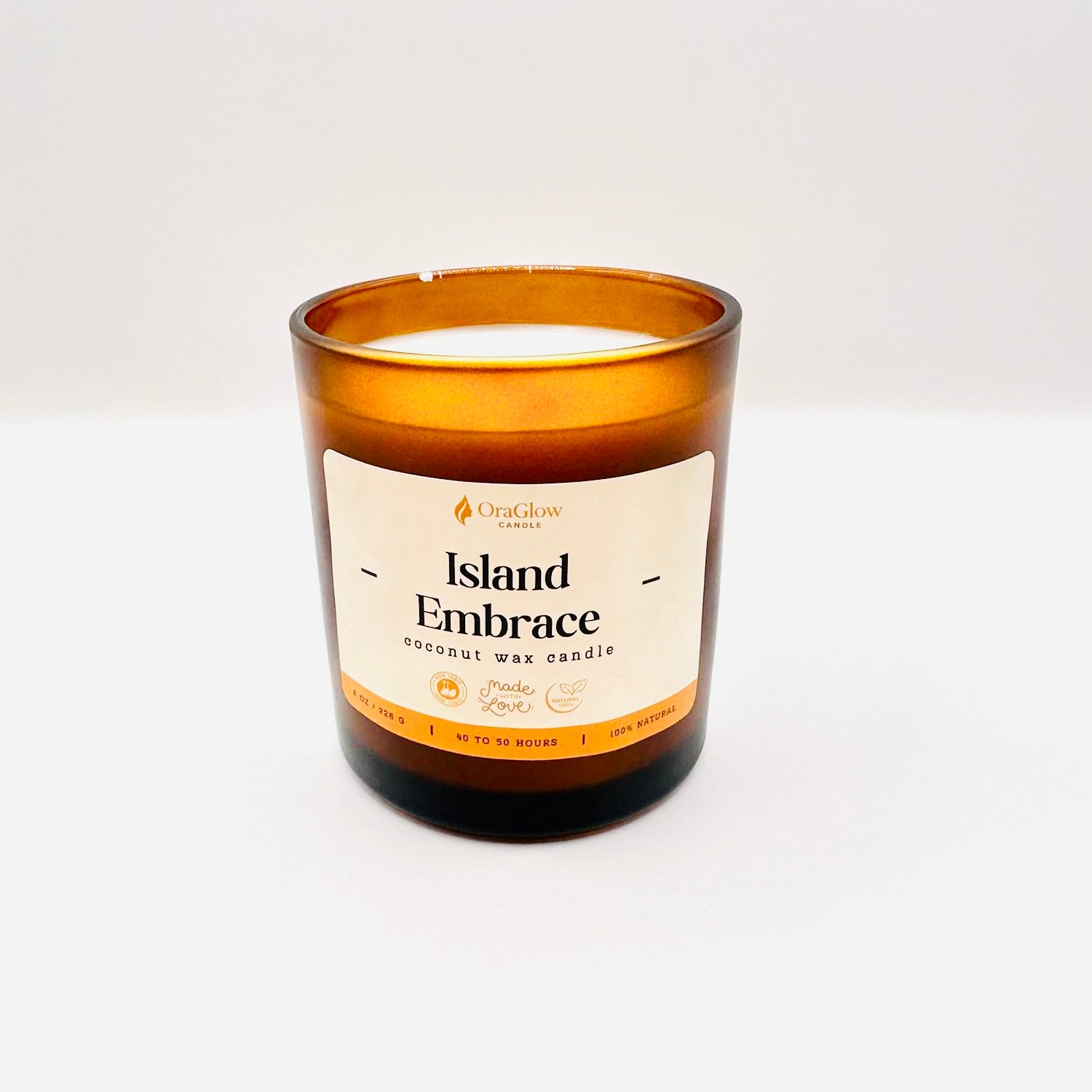 Island Embrace Coconut Wax Candle – 8oz Luxury Hand-Poured Candle | 40–50 Hour Burn | Tropical Aromatherapy Blend
