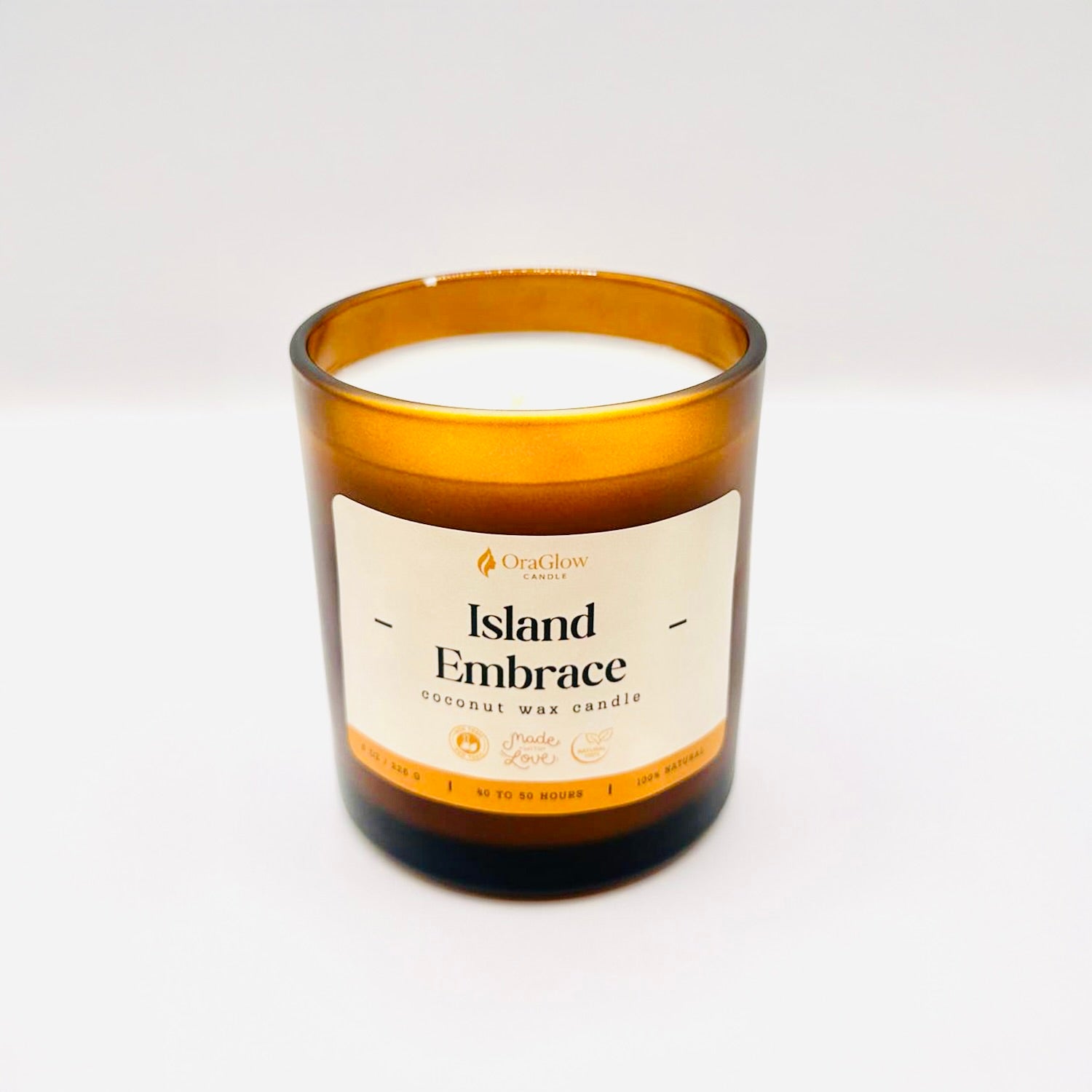 Island Embrace Coconut Wax Candle – 8oz Luxury Hand-Poured Candle | 40–50 Hour Burn | Tropical Aromatherapy Blend
