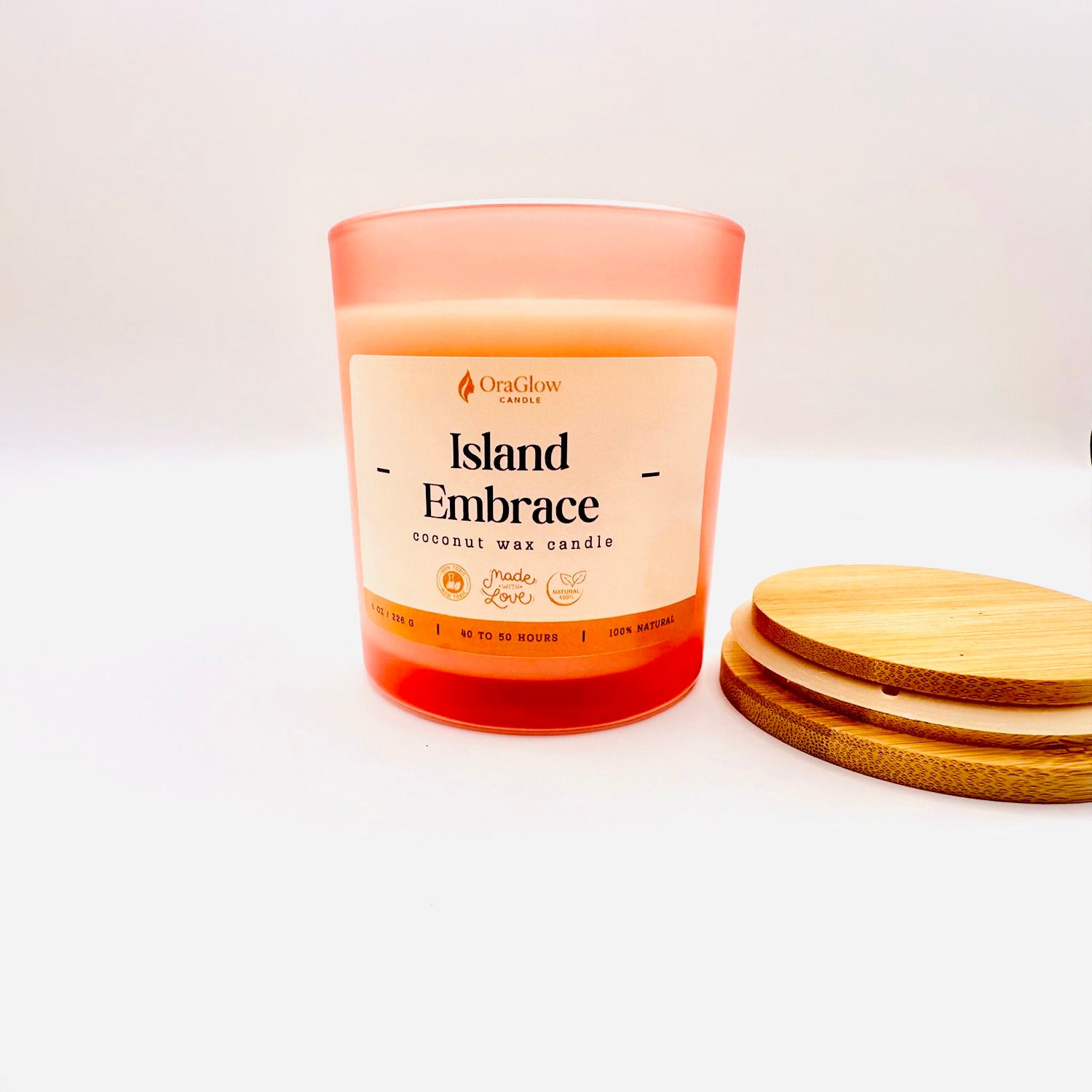 Island Embrace Coconut Wax Candle – 8oz Luxury Hand-Poured Candle | 40–50 Hour Burn | Tropical Aromatherapy Blend