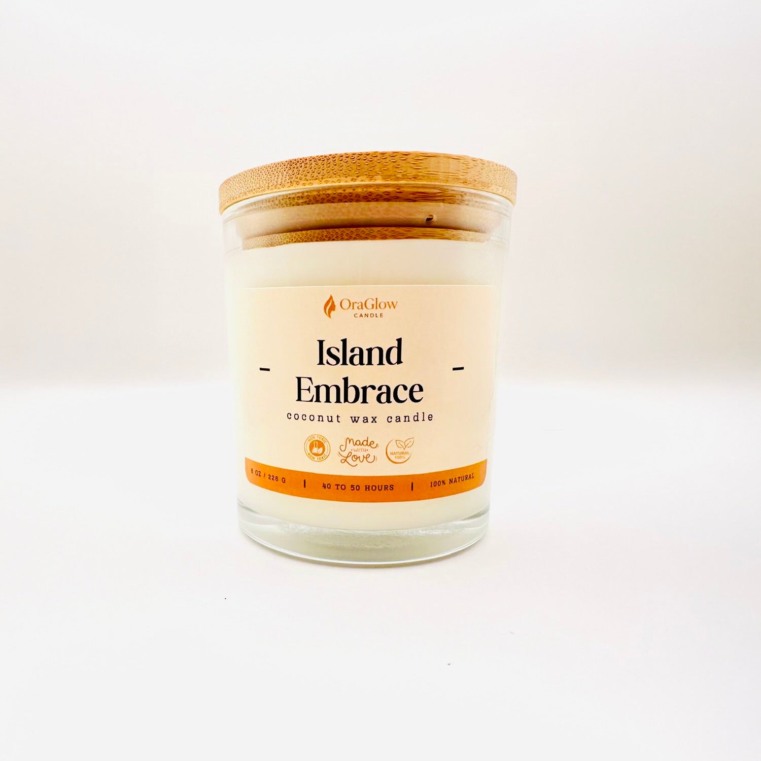Island Embrace Coconut Wax Candle – 8oz Luxury Hand-Poured Candle | 40–50 Hour Burn | Tropical Aromatherapy Blend