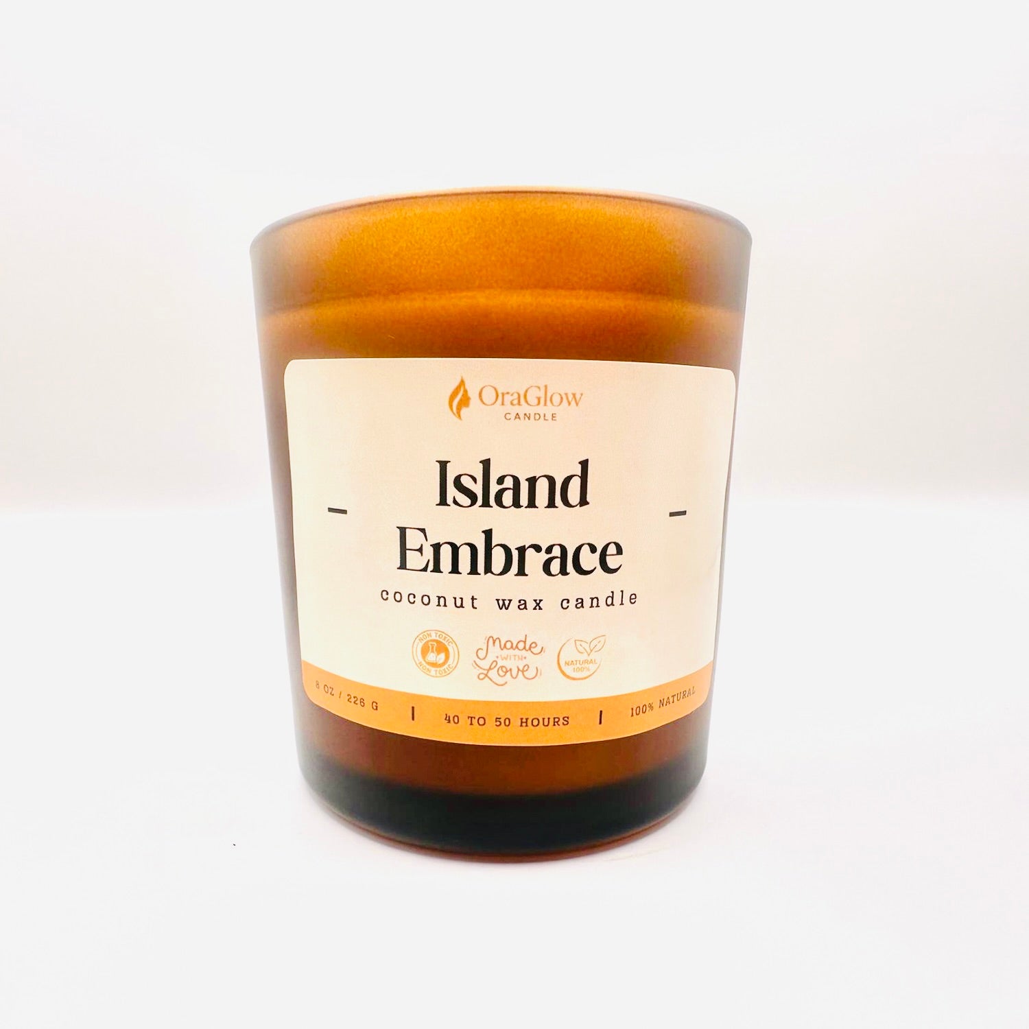 Island Embrace Coconut Wax Candle – 8oz Luxury Hand-Poured Candle | 40–50 Hour Burn | Tropical Aromatherapy Blend