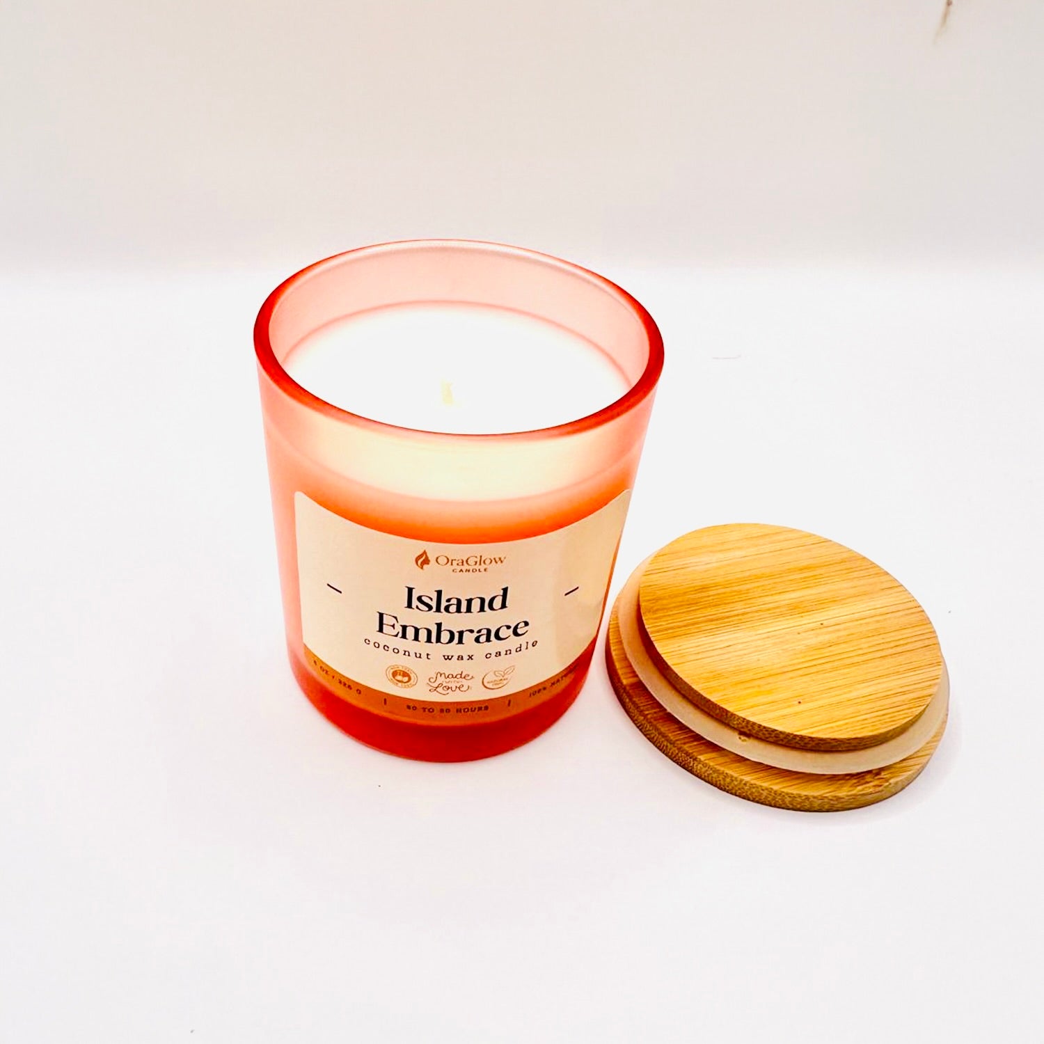 Island Embrace Coconut Wax Candle – 8oz Luxury Hand-Poured Candle | 40–50 Hour Burn | Tropical Aromatherapy Blend